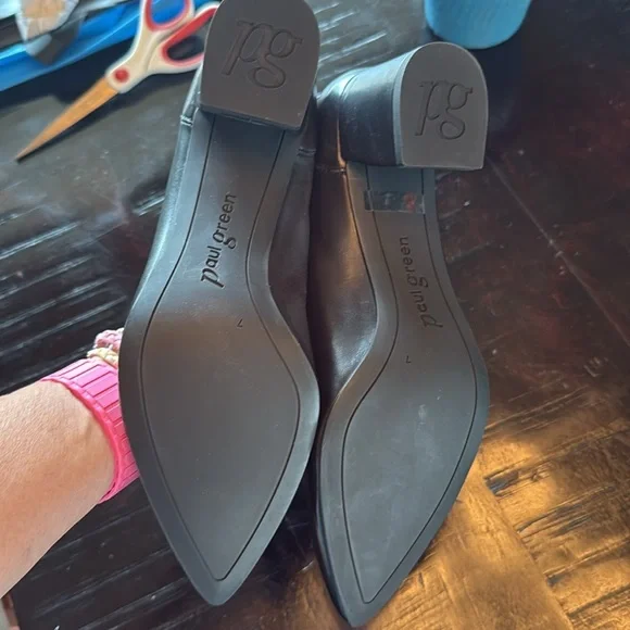 Paul Green Kami Black Supple Leather Block Mid Heel Pointed Toe UK 7 US 9.5 New - Picture 4 of 4